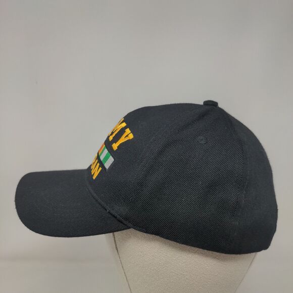 Army Veteran Strapback Hat Black 58cm Embroidered Adjustable Military - Picture 3 of 7